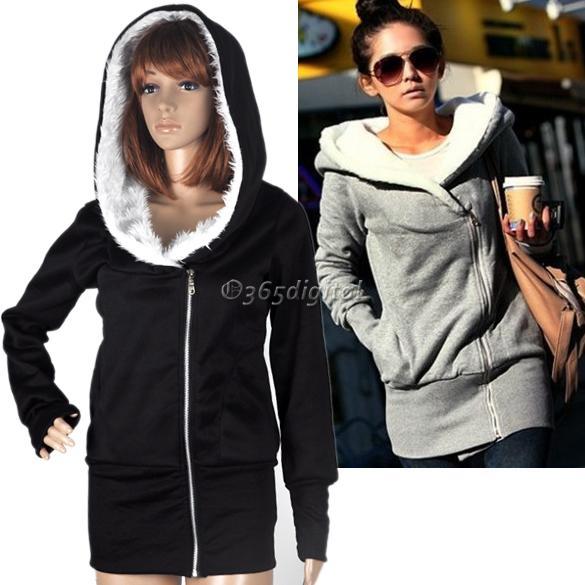 Korea Women Hoodie Jacket Coat Warm Outerwear hooded 