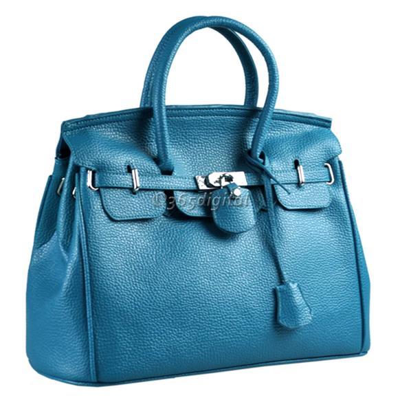 Celebrity Ladies women Designer Lock Shoulder Tote Bag Handbag PU Leather - Picture 4 of 5