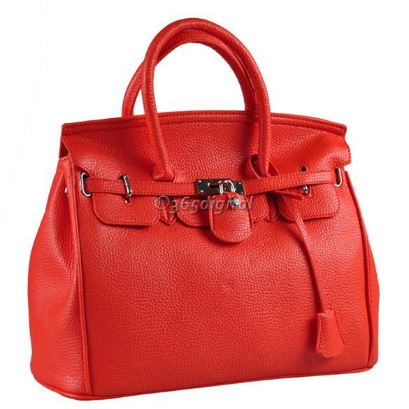 Celebrity Ladies women Designer Lock Shoulder Tote Bag Handbag PU Leather - Picture 2 of 5